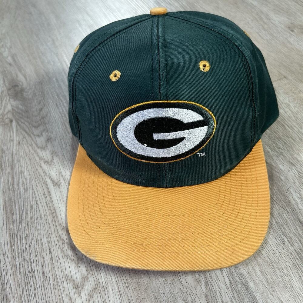 Vintage Green Bay Packers Hat Snapback NFL Football‎ Logo 7 Green Yellow Cap